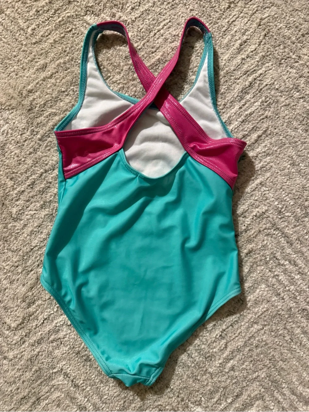 JoJo Siwa Turquoise One-Piece Swimsuit with Rainbow Graphics